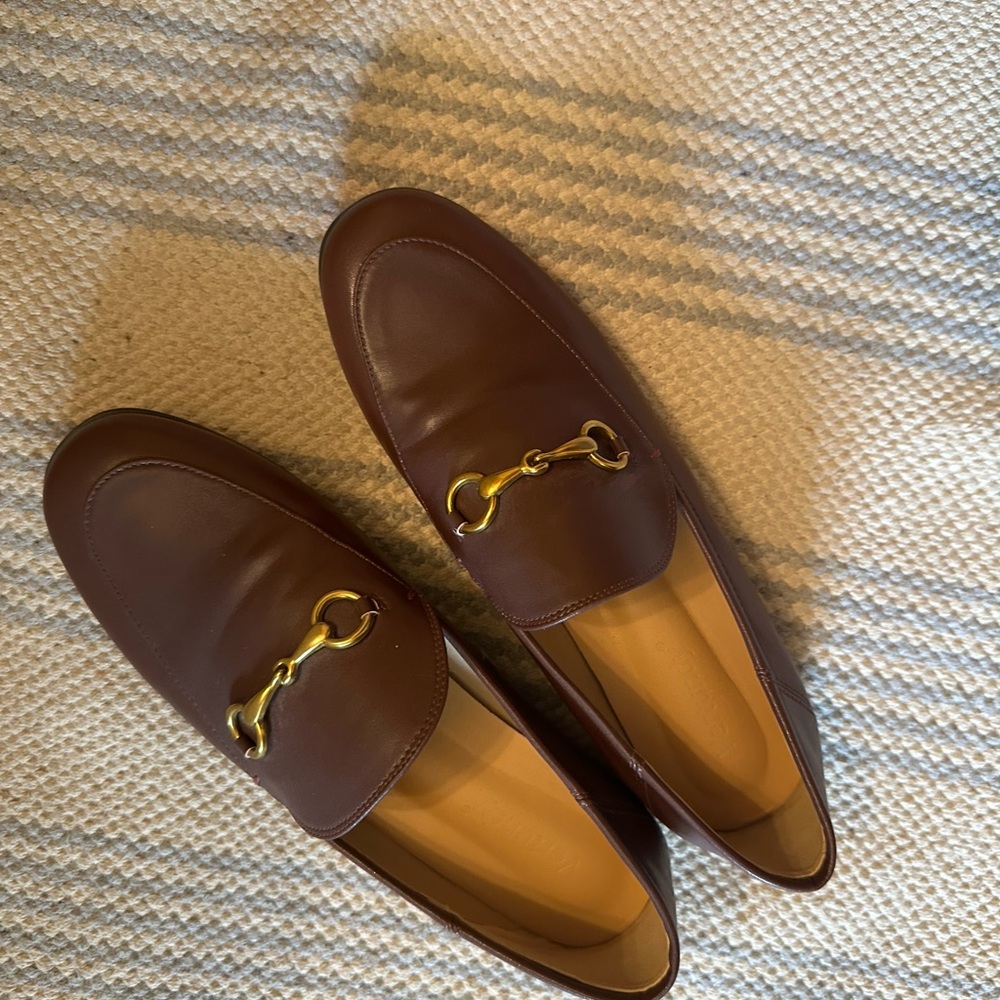 Brown Loafers with Gold Accent